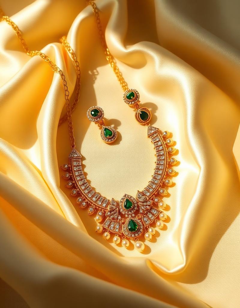 Bridal jewellery set styled for a reception look