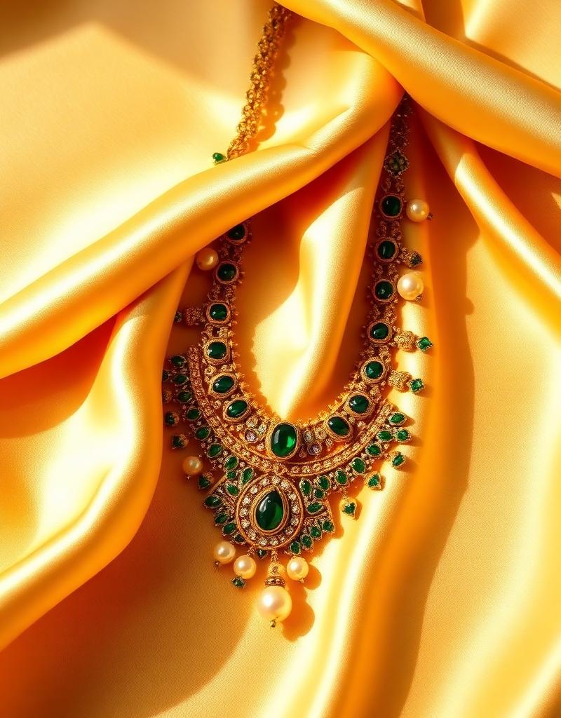 Customer styling a kundan necklace for a wedding